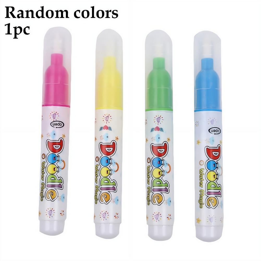 Reusable Water Magic Coloring Book - 1/4 ชิ้นปากกาน้ำวิเศษแบบใช้ซ้ำได้สำหรับสมุดวาดภาพด้วยน้ำ, ปากกาน้ำวิเศษแบบเติมได้สำหรับวาดภาพและระบายสี, แปรงทาสีน้ำวิเศษ