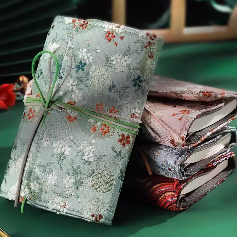 Vintage Leather Journal Notebook - โน้ตบุ๊คที่สวยงามสําหรับสาวผ้า Retro สไตล์จีนหลวมไดอารี่แบบพกพาสมุดภาพ Binder Notepad ของขวัญ