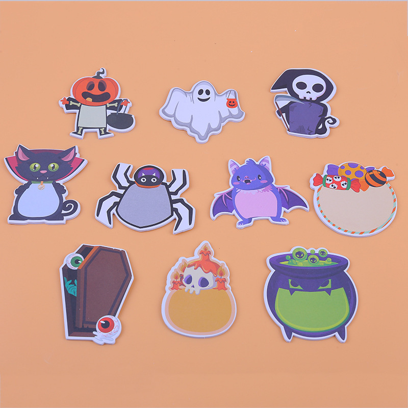 Stationery Books - 200 หน้าธีมฮาโลวีน Memo Pads ชุด Sticky