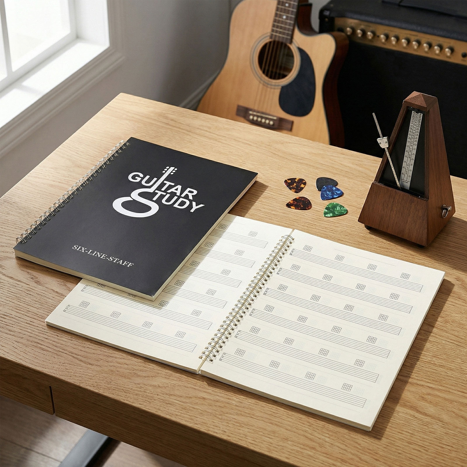 สมุดโน้ตเพลงกีตาร์ 2 เล่ม สำหร - Blank Sheet Music Notebook บทวิจารณ์และราคา