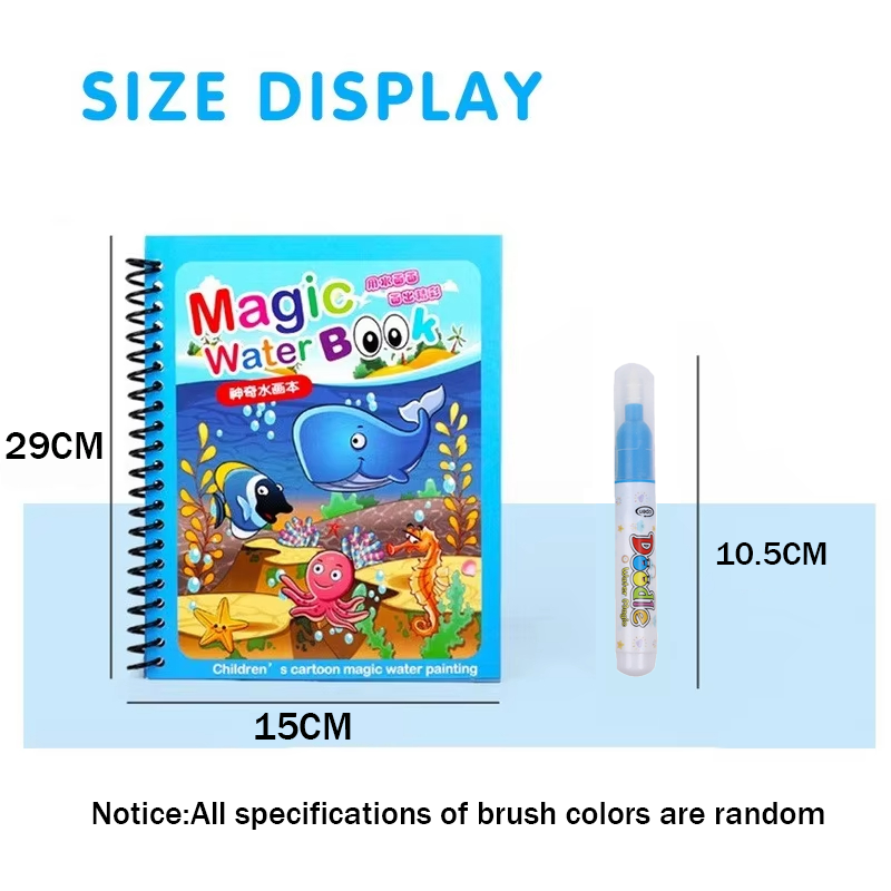 สมุดวาดภาพน้ำวิเศษสำหรับเด็กแบ - Reusable Water Magic Coloring Book บทวิจารณ์และราคา