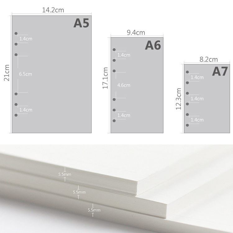 45 แผ่น A5 A6A7 หลวมโน้ตบุ๊คเต - A5 Spiral Dotted Grid Notebook บทวิจารณ์และราคา