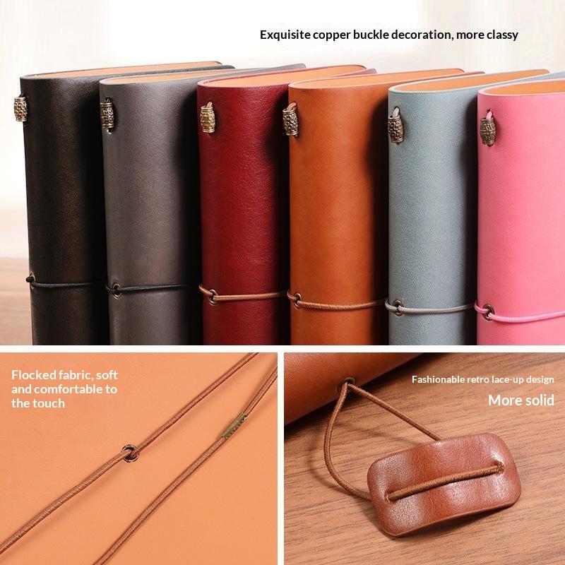 สมุดโน้ตปกอ่อนหนัง PU วินเทจแบ - Vintage Leather Journal Notebook บทวิจารณ์และราคา